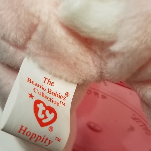 TY Hoppity Pink Bunny Beanie Baby Pink Case 90s Y2K - Picture 2 of 6